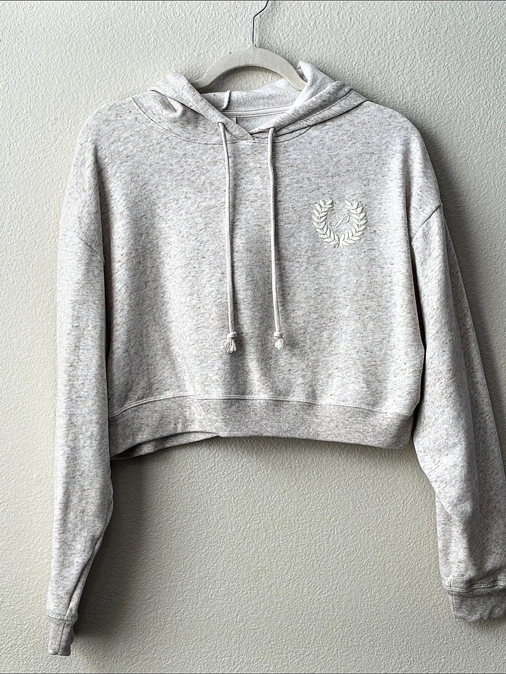 PINK Cropped Hoodie in Gray